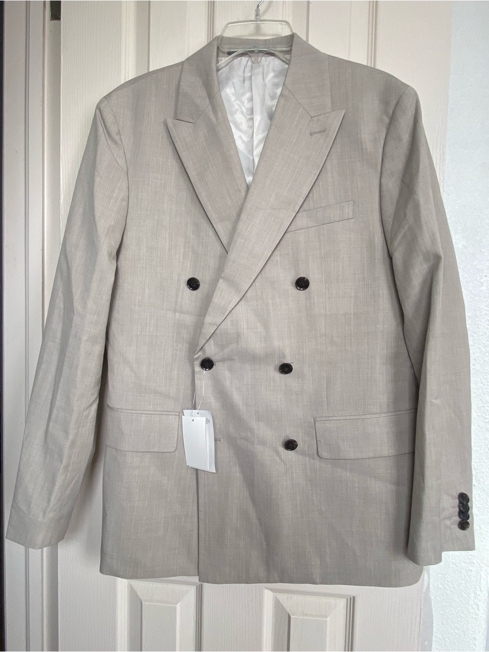 H&M Men's Double-Breasted Beige Blazer